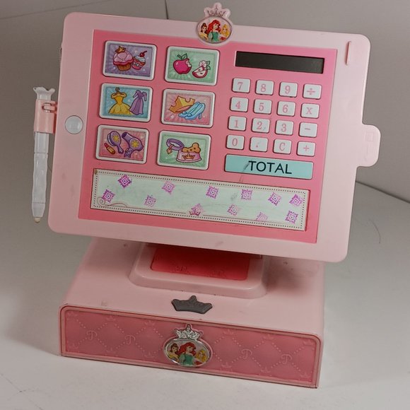 Disney Princess Talking Electronic Cash Register Toy Pink Works 9" - Picture 1 of 7